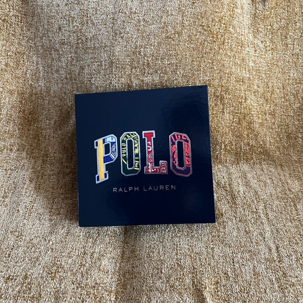 Ralph Lauren Navy Gift Box with Multicolor POLO Lettering